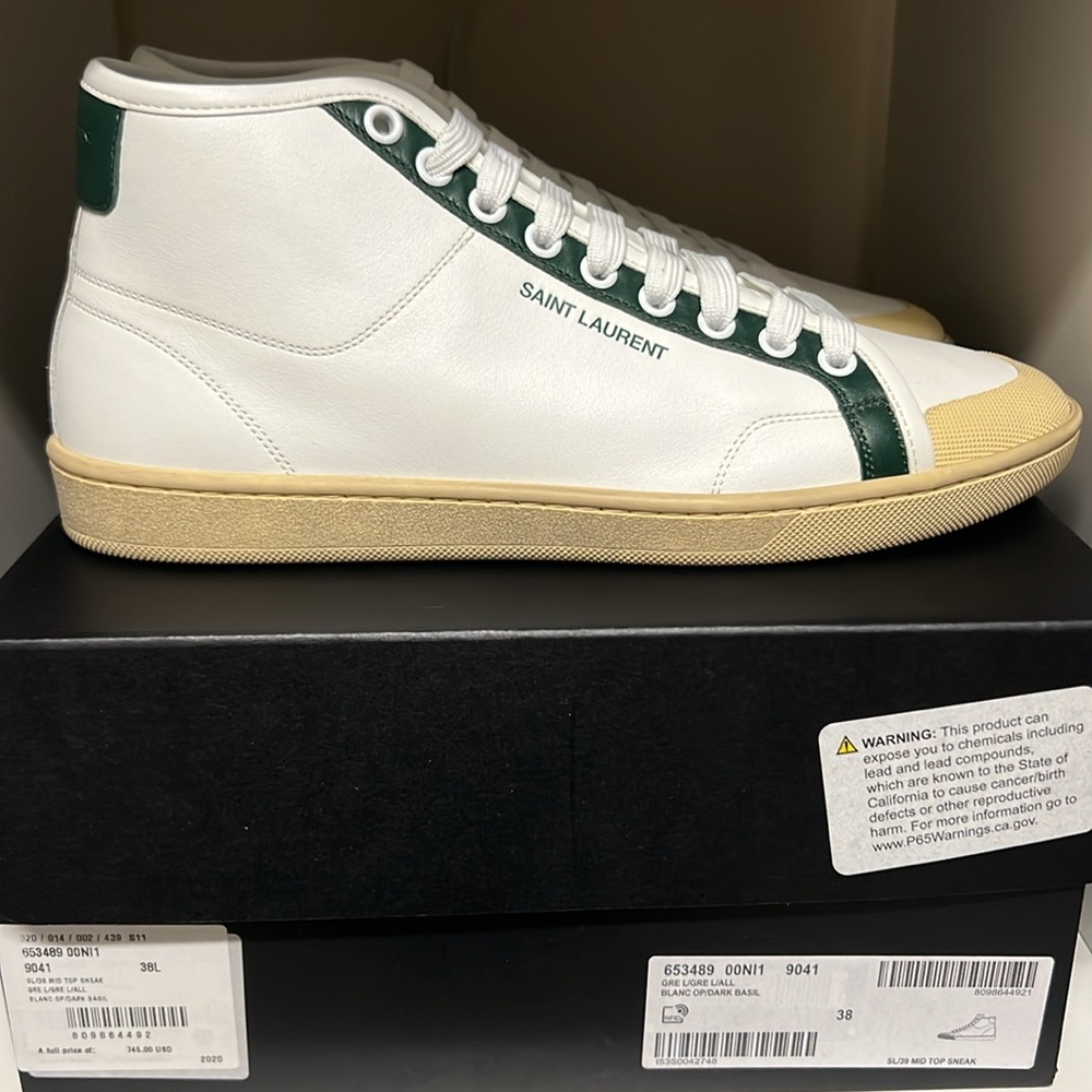 Saint Laurent Blanc Mid Top Sneakers